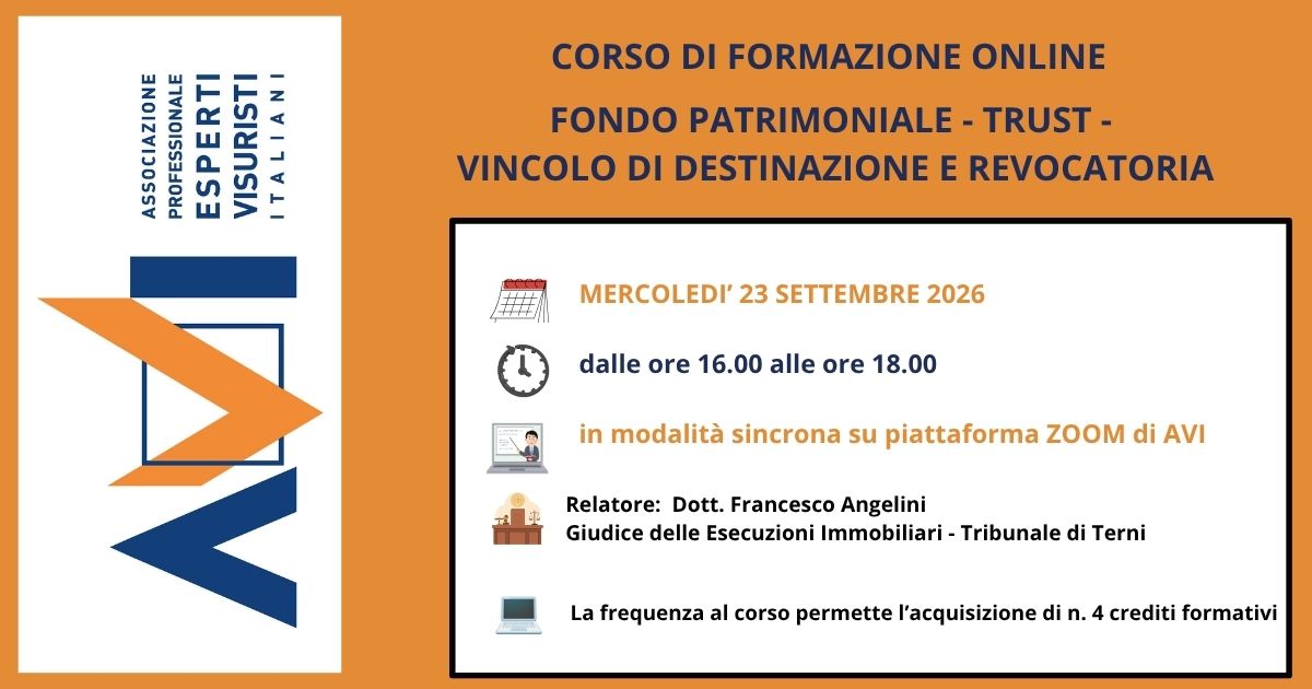 FONDO PATRIMONIALE - TRUST - VINCOLO DI DESTINAZIONE E REVOCATORIA